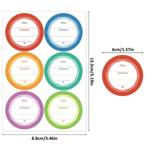 Canning Jar Labels for Kitchen, Easy to Mark Round Mason Sticker Labels, Removable Jar Label for Homemade Food Containers Ensures   and Efficiency, Multi-Color