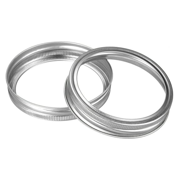 Canning Jar Rings, 10 Pack - Tinplate Split-Type Mason Jar Replacement Bands Wide Mouth Leak Proof (Silver)