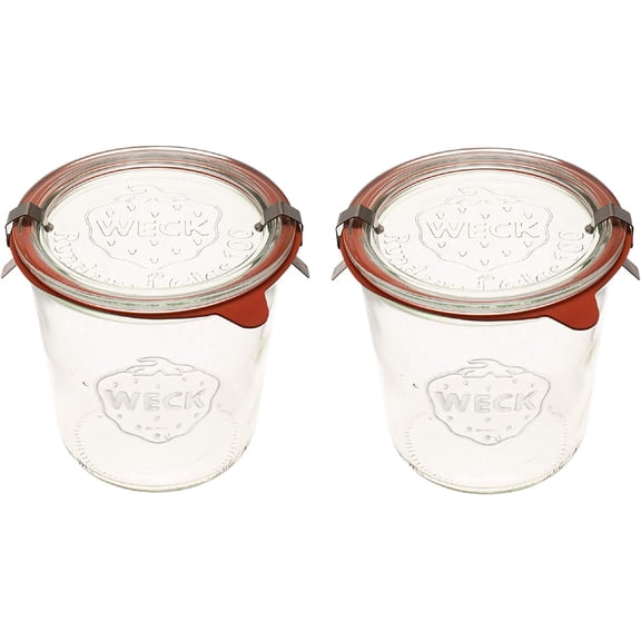 Canning Jars 742 Mold made of Transparent Glass - Eco-Friendly Jar Stora for Food, Yogurt with Air Tight Seal and Lid 1/2 Liter Tall Set (2 Jars)