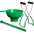 thumbnail image 1 of Canning Kit Jar Wide Mouth Canning Funnel Lid for Canning Jars Anti-Scald (3Pcs,Green), 1 of 6
