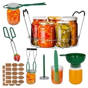 Canning Kits 7 PCS, Canning Supplies Boxed Set, Stainless Steel Set, Jar Lifter, Folding Rack, Tongs, Complete Multifunctional Canning Tools, Canning kit includes wide mouth funnel for jars