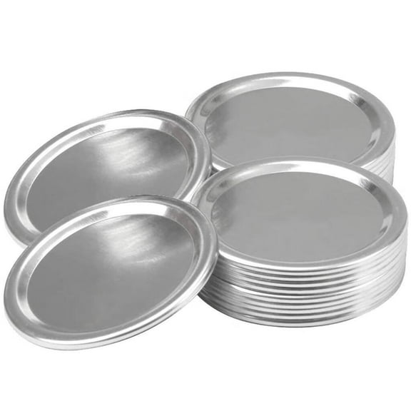 Canning Lids,Regular Mouth Mason Jar Lids,Stainless Steel Lids For Mason Jar Regular Mouth,Split-type Lids Leak Proof And Secure Canning Jar Caps,24 Pack (Silver)