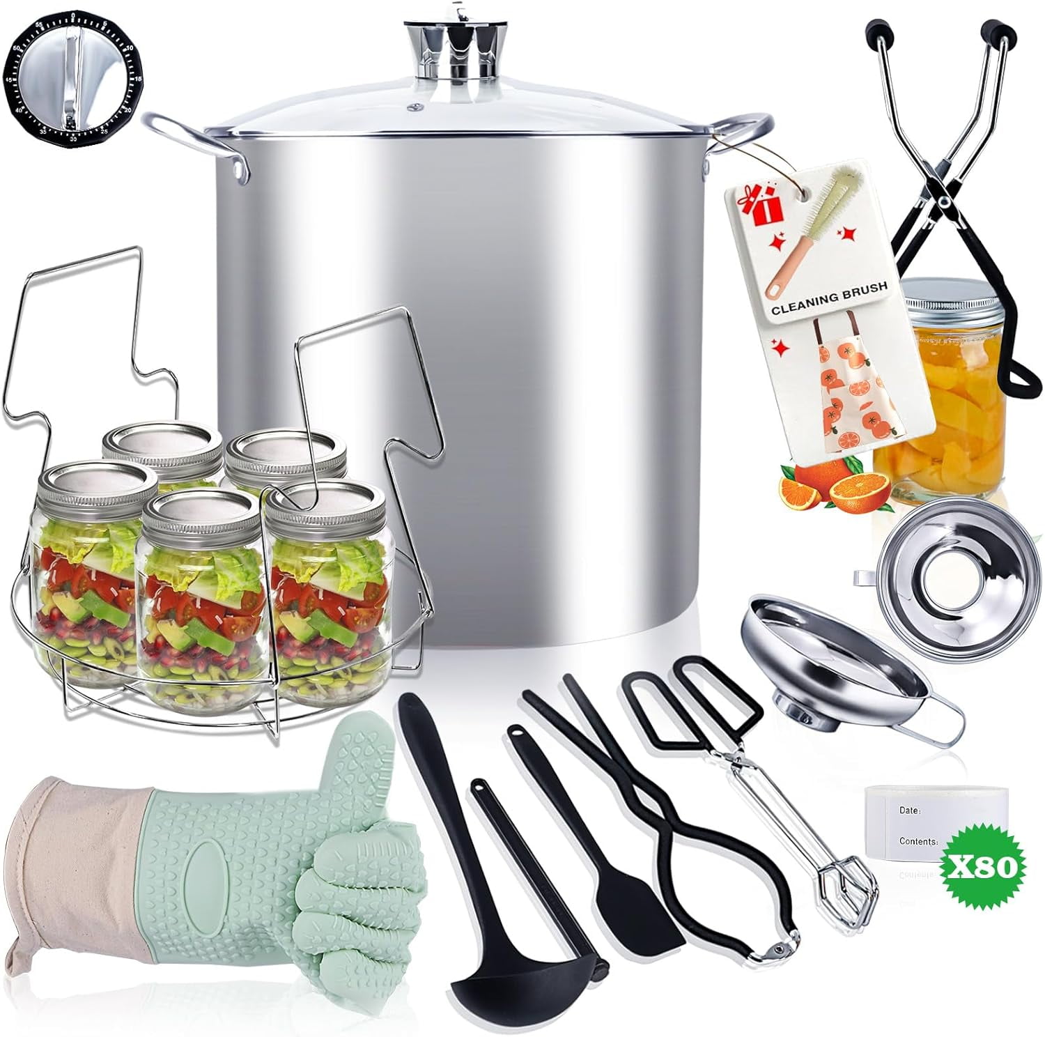 Canning Pot-Canning supplies starter kit, Stainless Steel Canning Tool Kit，Water bath canner with rack for canning. - Walmart.com