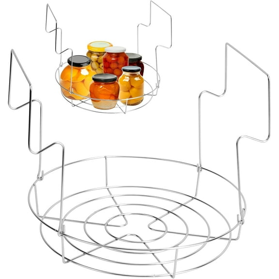 Canning Rack, Water Bath Canner Rack, Stainless Steel Canning Jar Lifter with Foldable Contoured Handles for Home Kitchen Use(xxw)