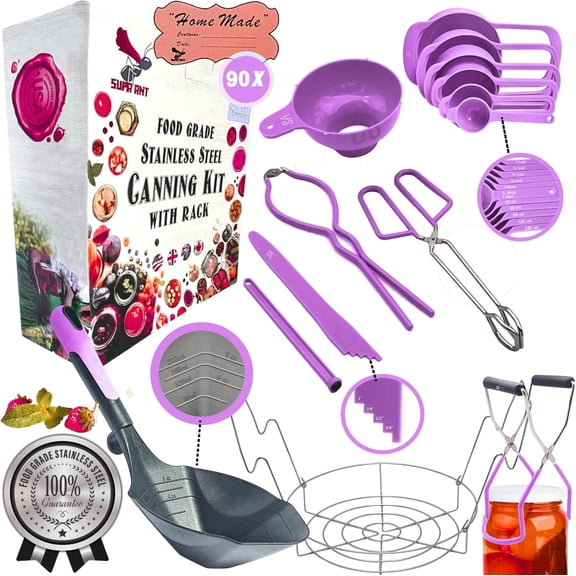 Canning Supplies Kit with Rack and Ladle by Supa Ant (Lavender)