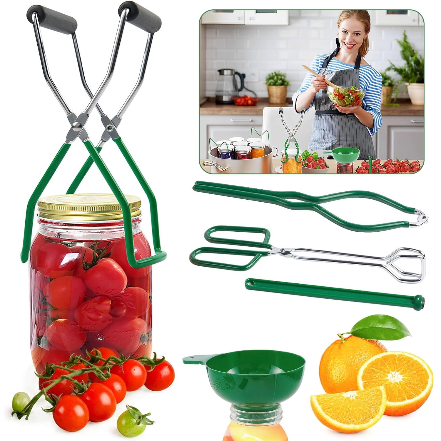 Fixdono 5-Piece Canning Kit with Wide Mouth Funnel