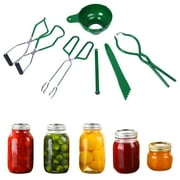 Canning Supplies Starter Kit - 6 Piece Canning Tools Set with Wide Mouth Funnel, Kitchen Tongs, Jar Lifter, Magnetic Lid Lifter, Jar Wrench, Bubble Remover Tool for Mason Jars(Green)