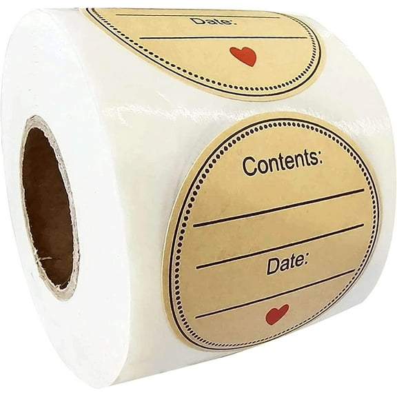 Canning Tag Stickers 2inch Kraft Paper Spice Labels for Jar Lids Mason Jar Labels 500Pcs