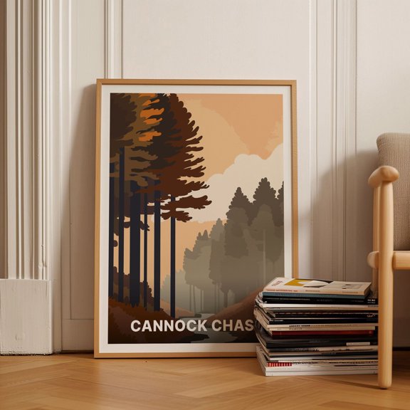 Cannock Chase Staffordshire Aonb Art British Landscape C20-1874 Decorative Wall Art Poster , Poster Print Only