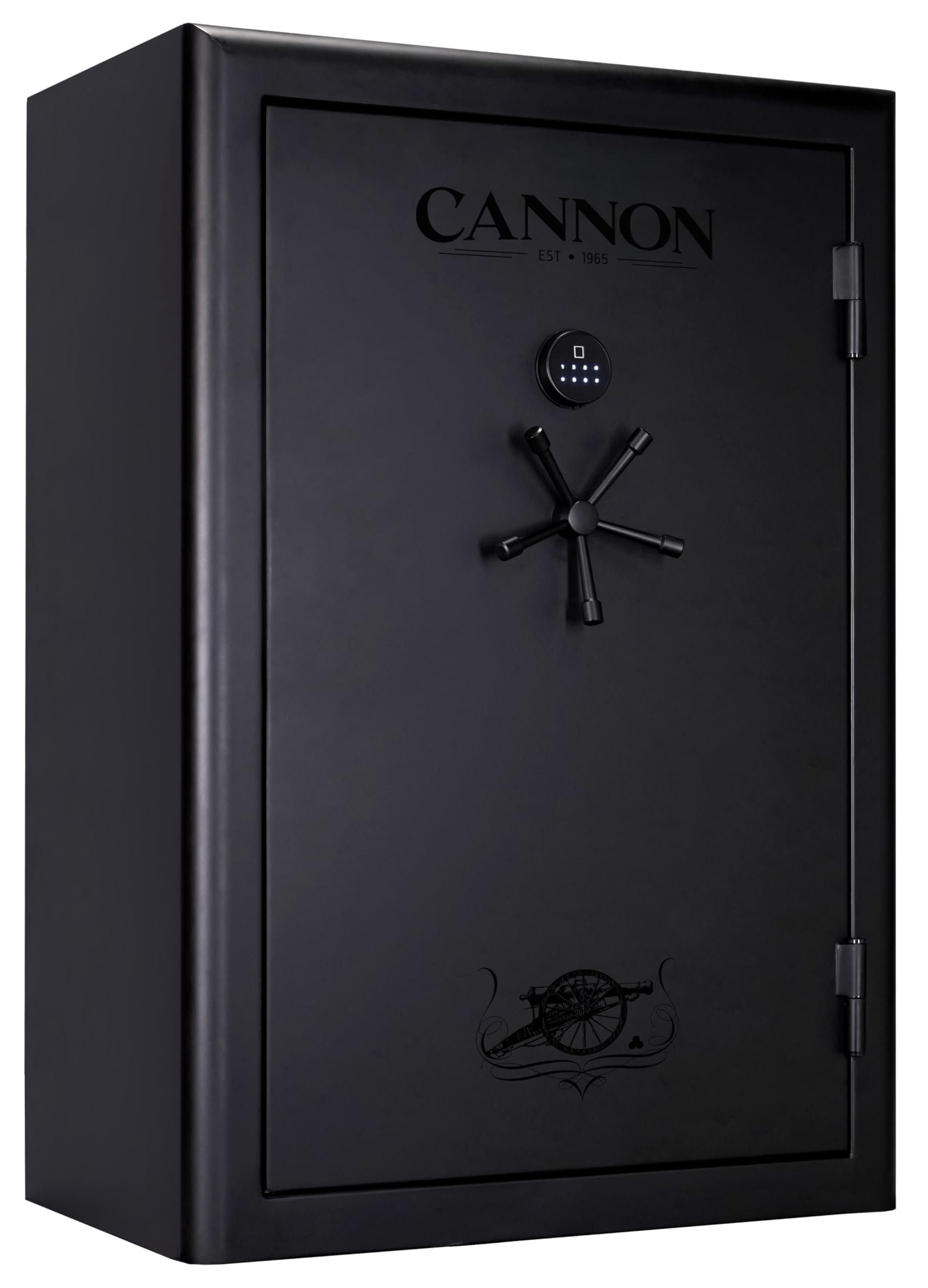 Cannon 48-Gun Fireproof Safe, 90-Minute 1200°F Fire Protection with Biometric Electronic Lock, LED Lighting, Power Outlets & Adjustable Shelves – Large Rifle & Home Security Safe