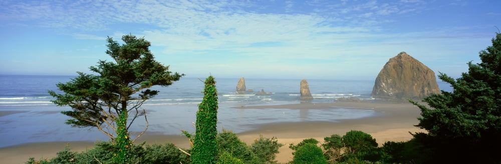 Cannon Beach Oregon Canvas Art - Panoramic Images (27 x 9)