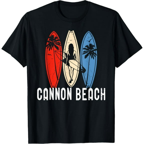 Cannon Beach Oregon Men Women Surfer T-Shirt