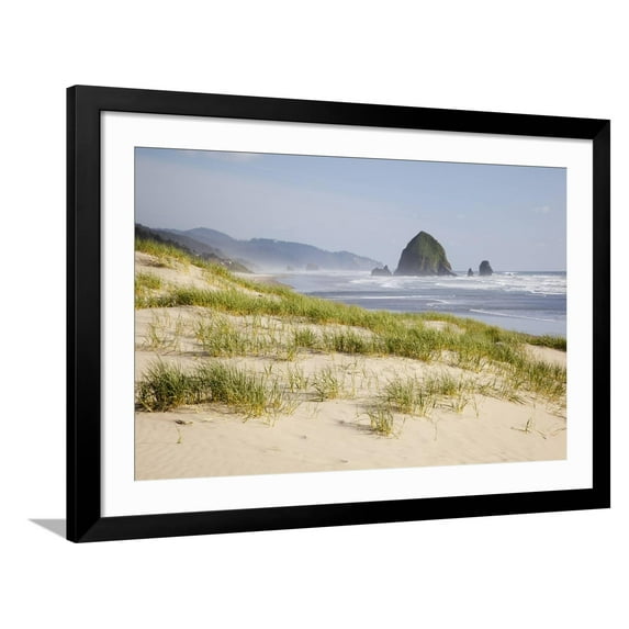 Art.com Cannon Beach and Haystack Rock, Oregon, USA Photographic Print by Jamie & Judy Wild, Black Frame Wall Art, 44" x 32"