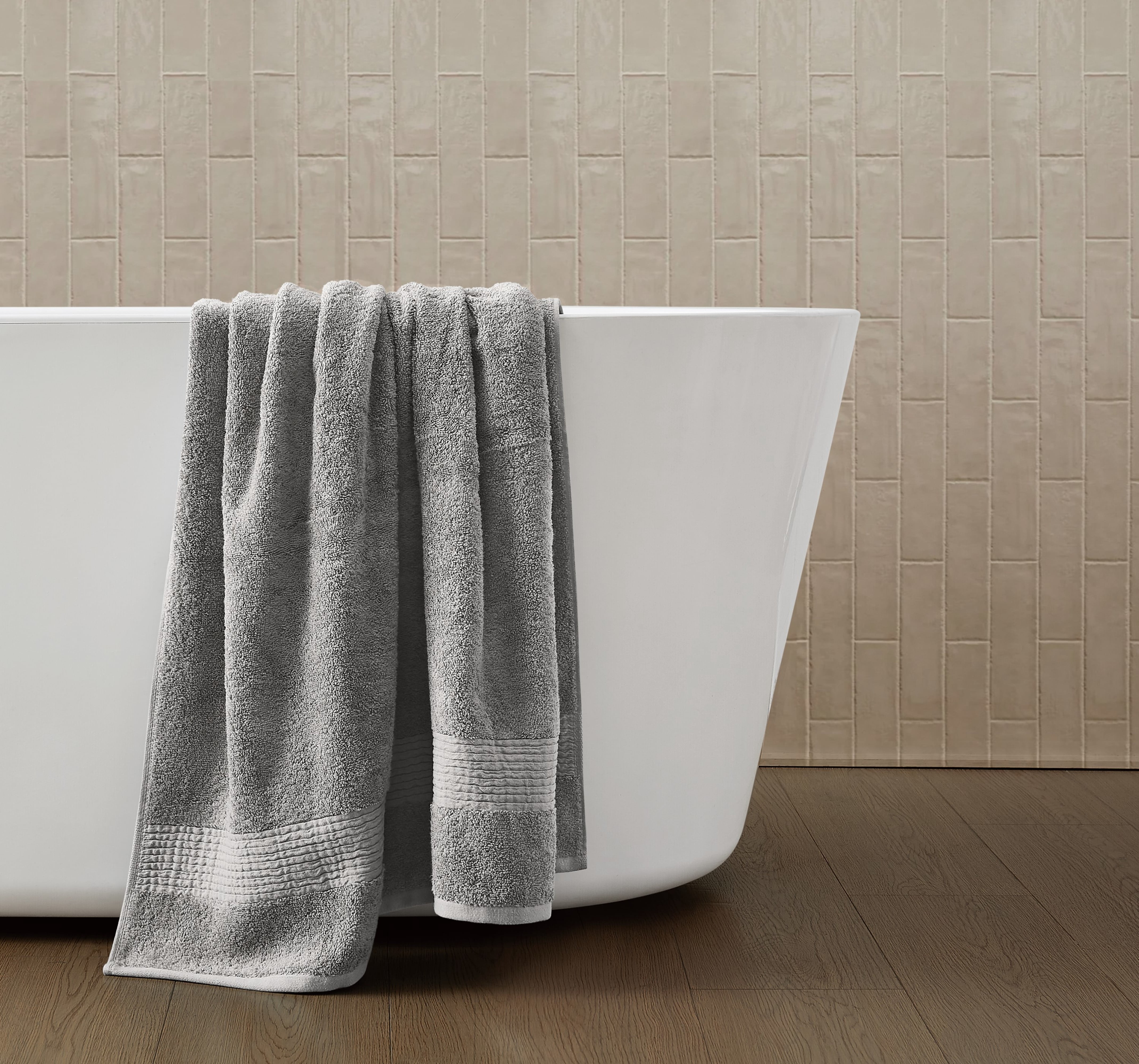 Cannon Cotton TENCEL™ 60% Cotton/ 40% TENCEL™  Bath Sheet in Grey, All Season, Adult Size, OEKO-TEX Certified