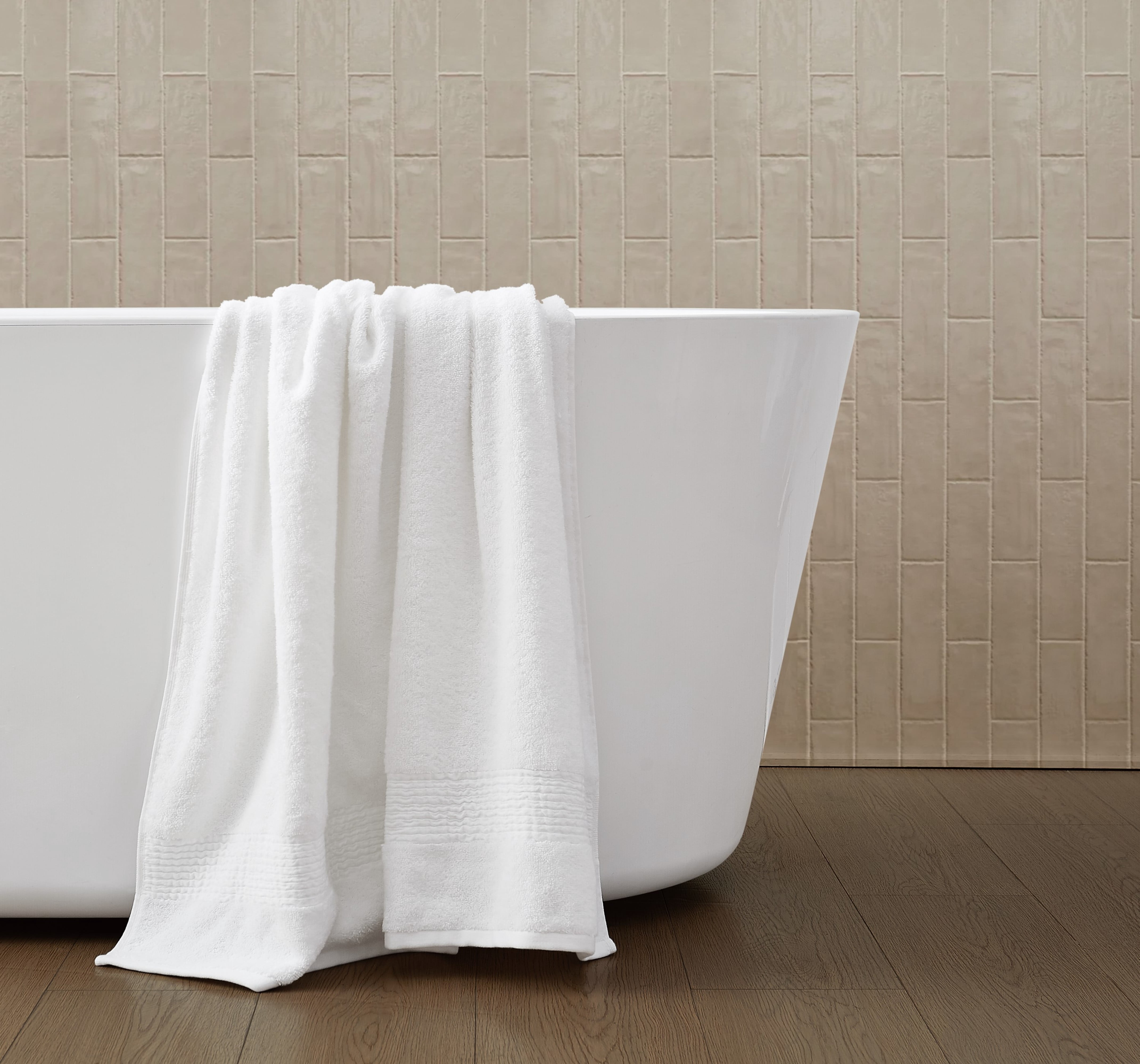 Cannon Cotton TENCEL™ 60% Cotton/ 40% TENCEL™  Bath Sheet in White, All Season, Adult Size, OEKO-TEX Certified