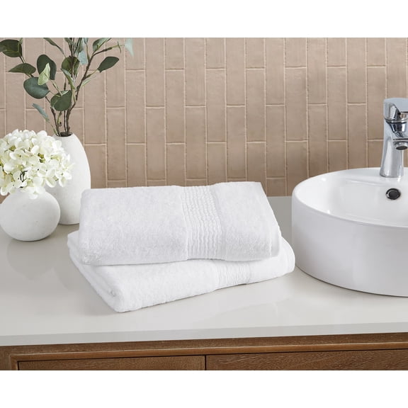 Cannon Cotton TENCEL™ 60% Cotton/ 40% TENCEL™ Soft 2 Pack Bath Towel in White, All Season, Adult Size, OEKO-TEX Certified