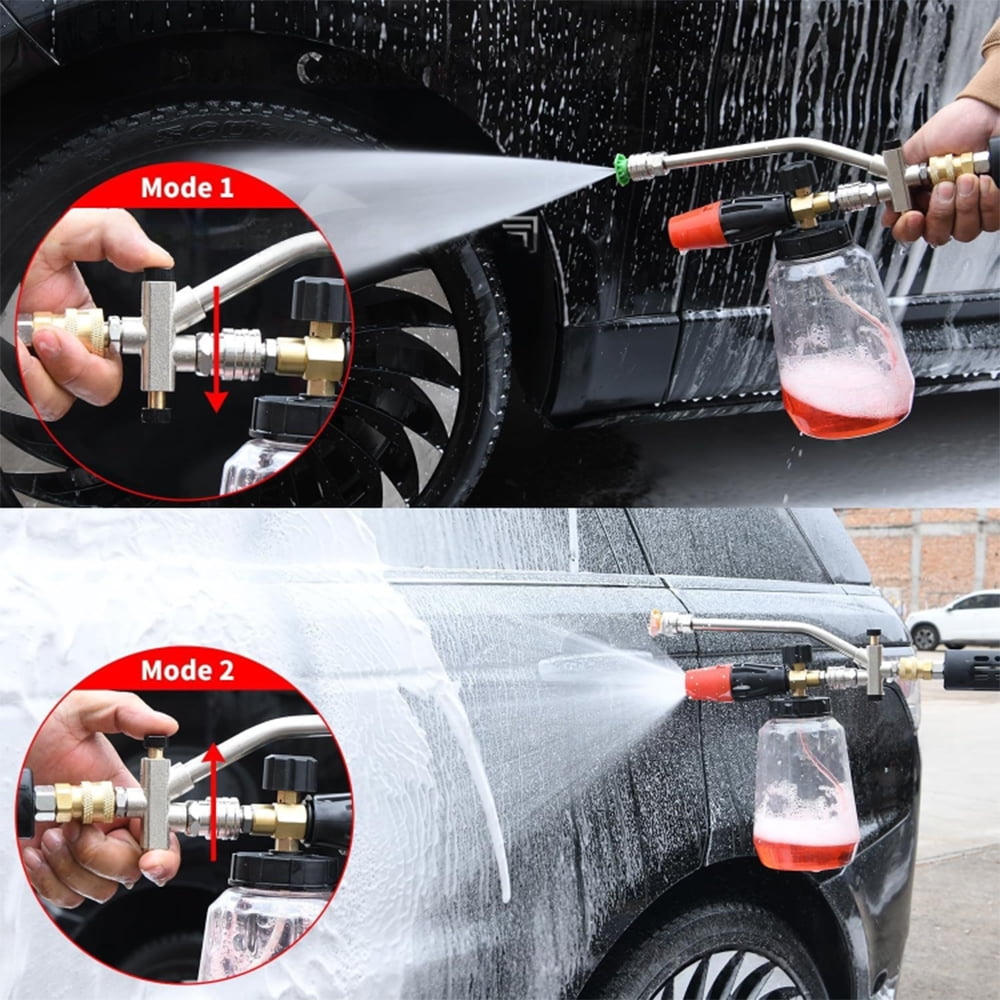 Cannon Foam Cannon Dual-Connector Accessory, Pressure Washer Double Tip Attachment With 5 Pressure Washer Sprayer Nozzles For Soap Cannon, 1/4'' Quick Connect