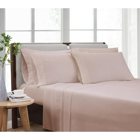 Cannon Heritage Solid Sheet Set Blush Polyester 4-Piece Twin Sheet Set, solid color themed, Adult and Teen