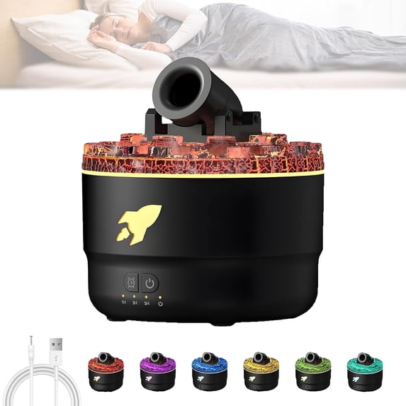 Cannon Humidifier, Cannon Blast Aroma Humidifier Diffuser, Mini Cannon Humidifier, Vapor Cannon Desktop Humidifier, Essential Oil Diffusers for Home, with 2 Spray Modes, 7 Colors LED Lights (White)