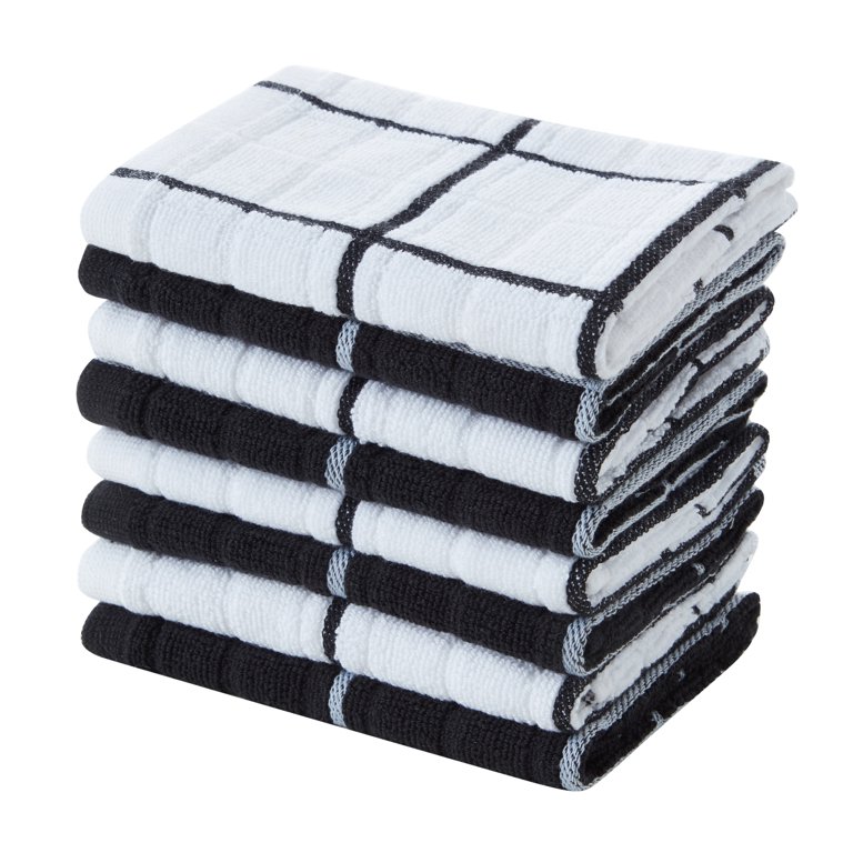 CANNON Noah 100% Cotton Dishcloths (12 L x 12 W) with Classic Windowpane  Design, Highly Durable, Premium Yarn Dye, Multi Purpose Cleaning Cloths for