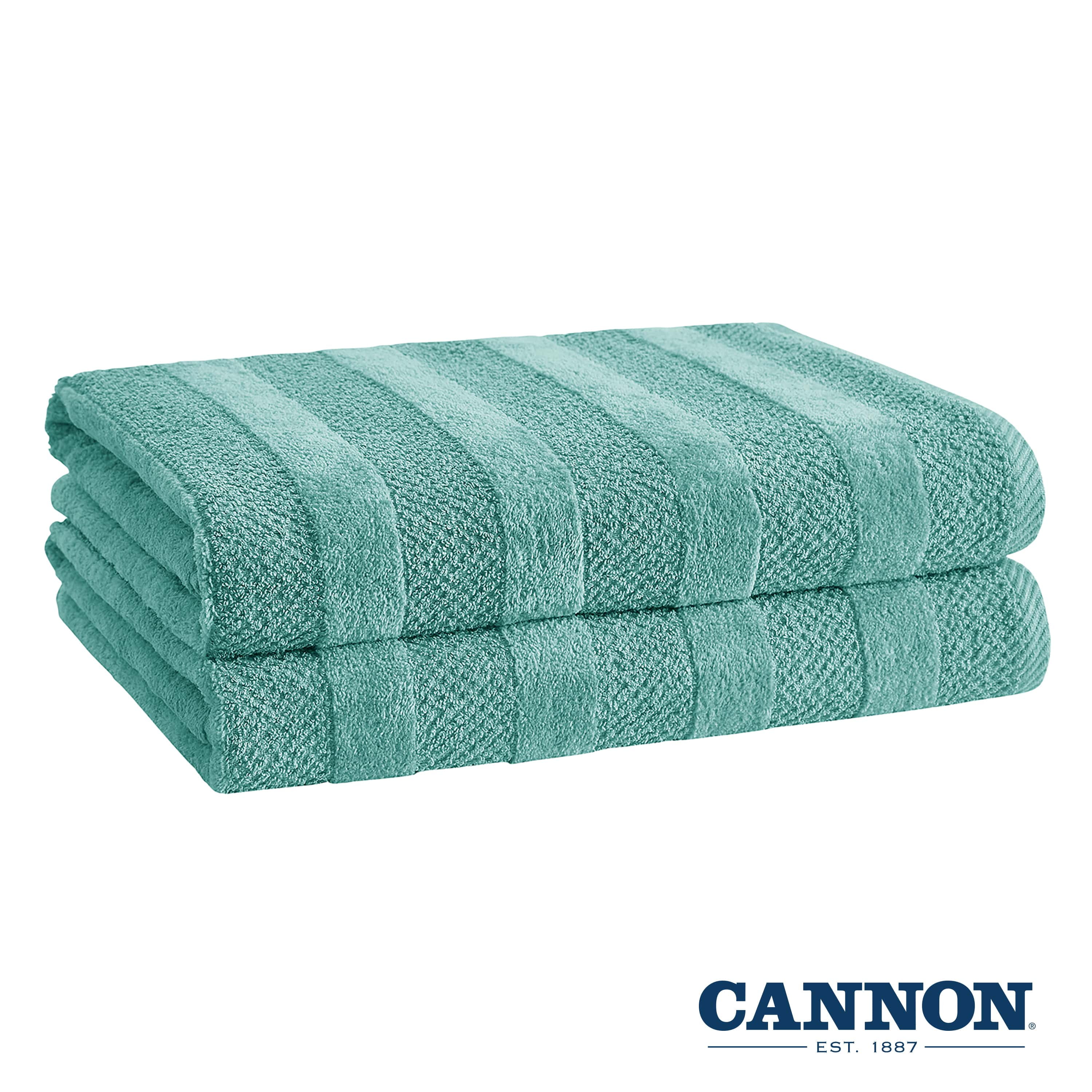 CANNON 100% Cotton Low Twist Bath Towels (30 L x 54 W), 550 GSM, Highly  Absorbent, Super Soft and Fluffy (2 Pack, Jade Green)