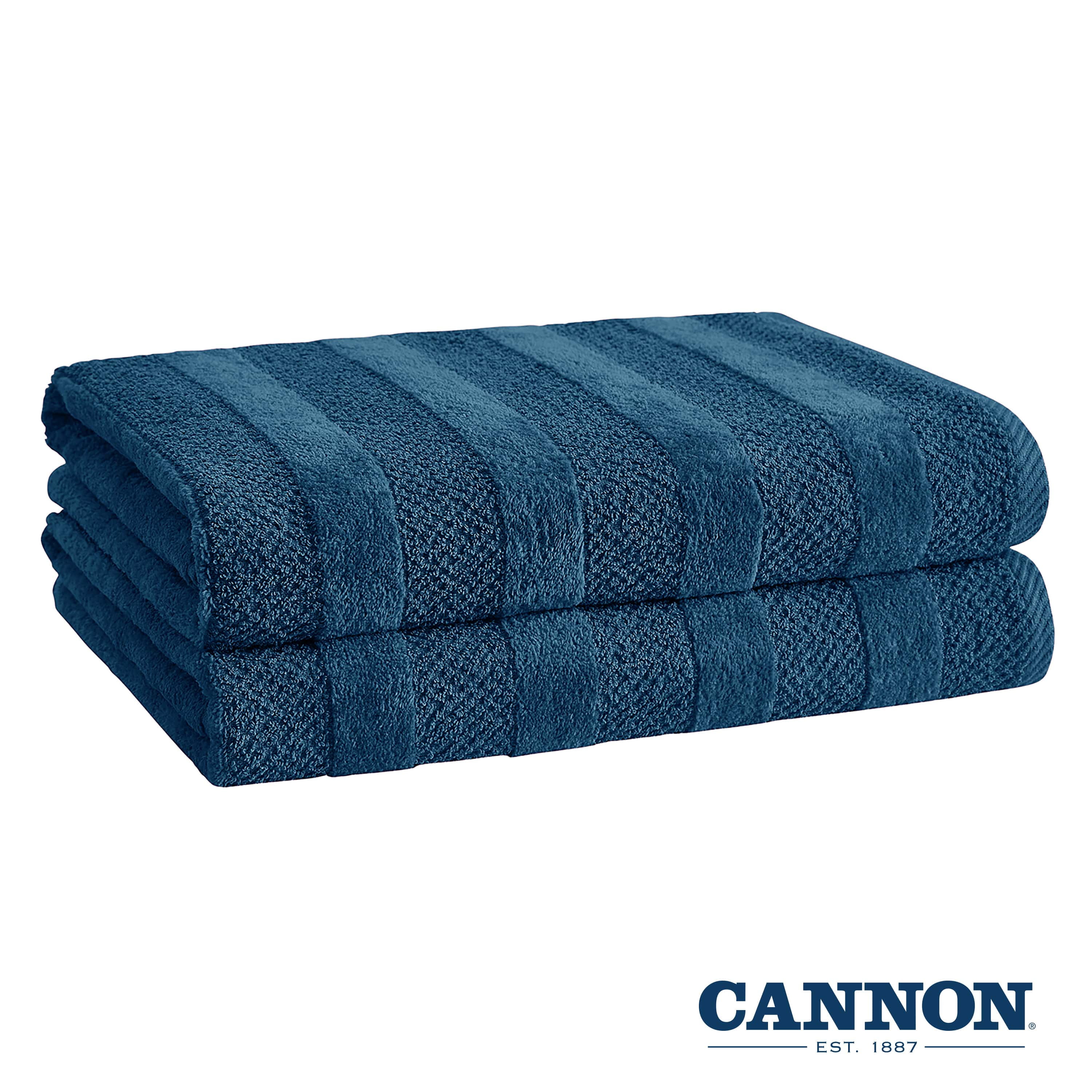 Cannon Shear Bliss Lightweight Quick Dry Cotton 2 Pack Bath Towels for Adults, Gibralter Sea