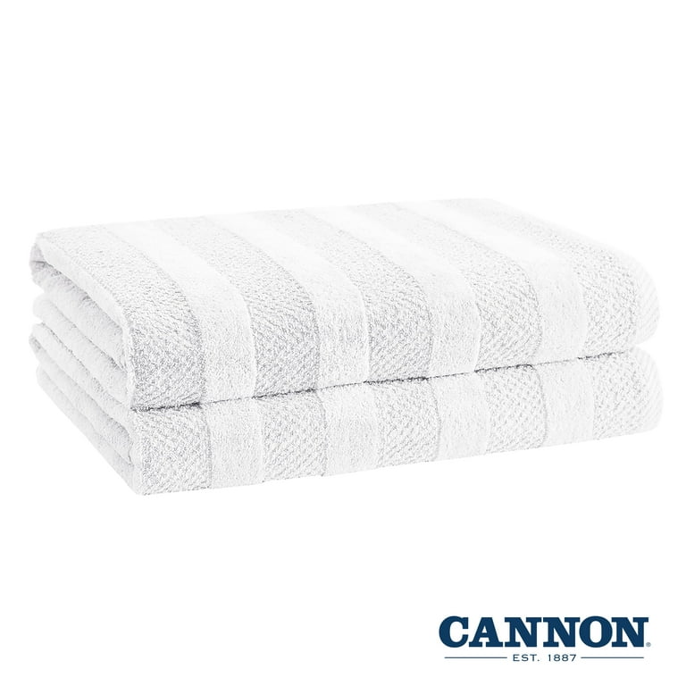 Cannon Shear Bliss Lightweight Quick Dry Cotton 2 Pack Bath Towels for  Adults, White 