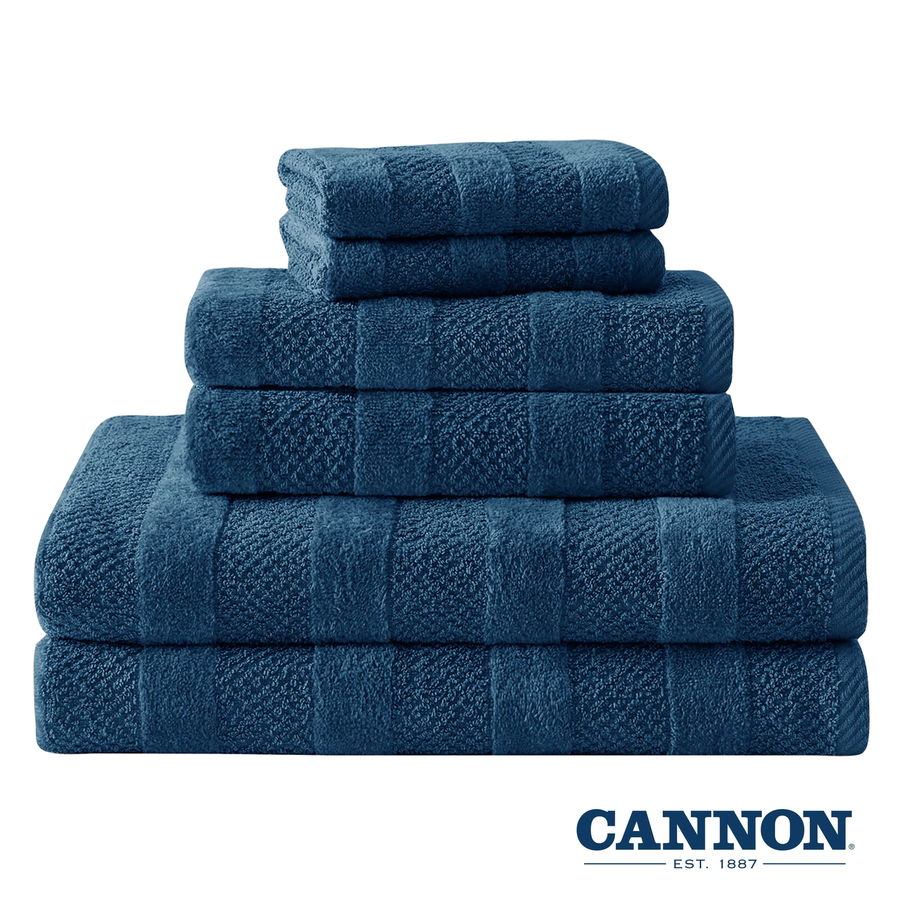 Cannon Low Twist 100 % Cotton 6-Piece Towel Set, 550 gsm, Highly Absorbent, Super Soft and Fluffy, 6-Piece Set, Jade Green