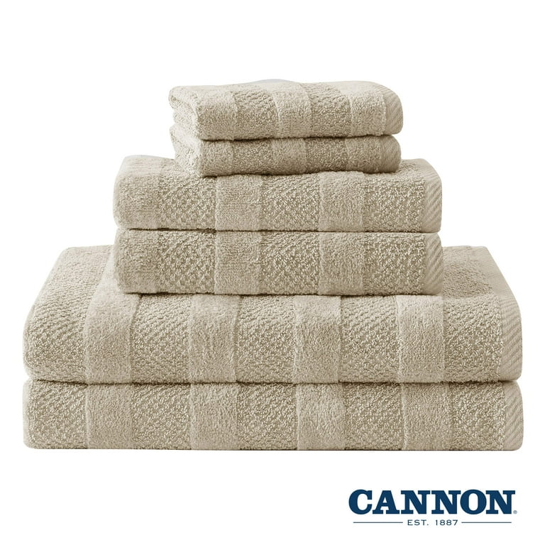Cannon Shear Bliss Quick Dry 100 Cotton 6 Piece Towel Set for Adults Oatmeal Walmart