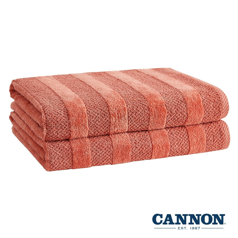Cannon Shear Bliss Quick Dry 100% Cotton Hand Towels for Adults (2 Pack,  Coral)