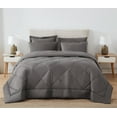 thumbnail image 1 of Cannon 200 Thread Count Percale Oversized Comforter Set Grey Cotton 3-Piece Full/Queen Comforter Set, solid color themed, for Men and Women, OEKO-TEX Certified Confidence, 1 of 6