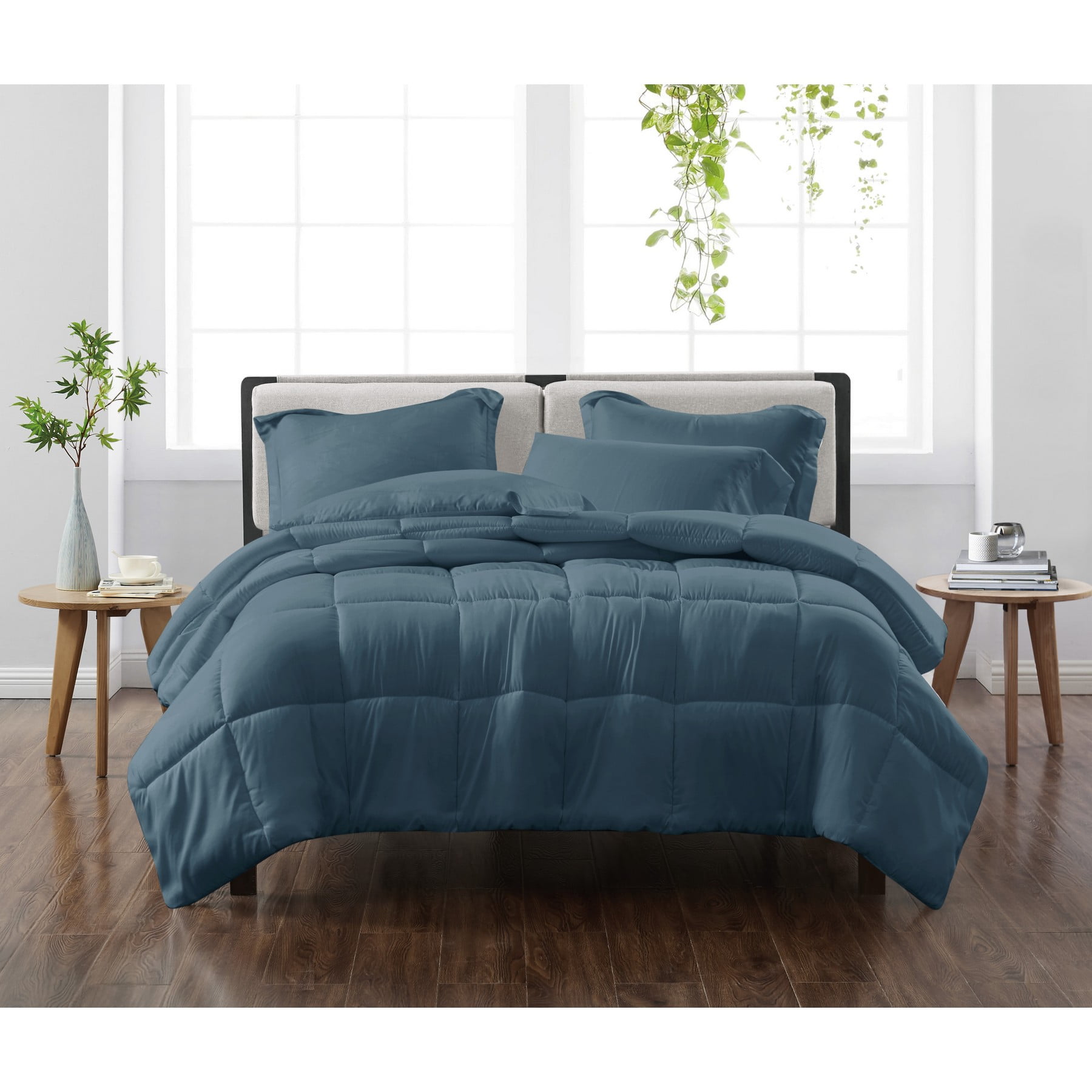 Cannon Solid Dark Blue Full Queen 3 Piece Comforter Set Walmart