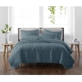 thumbnail image 1 of Cannon Heritage Solid 100% Microfiber Polyester Dark Blue 3-Piece King Quilt Set, Solid Casual themed, Adult Bedding, OEKO-TEX Certified, 1 of 9