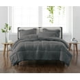 thumbnail image 1 of Cannon Heritage 100% Microfiber Polyester Grey 3-Piece Full/Queen Comforter Set, Solid Casual themed, Adult Bedding, OEKO-TEX Certified, 1 of 8