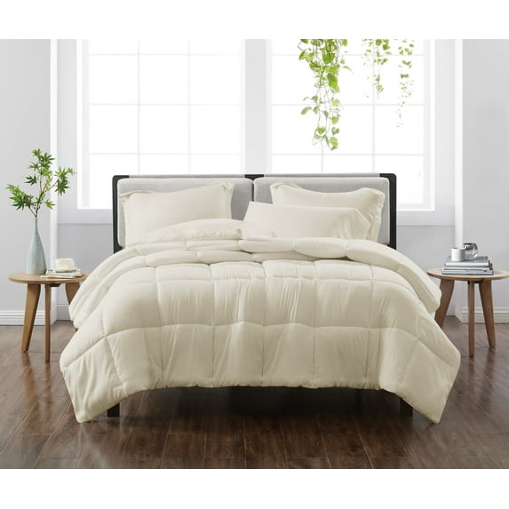 Cannon Solid Ivory Full/Queen 3 Piece Comforter Set