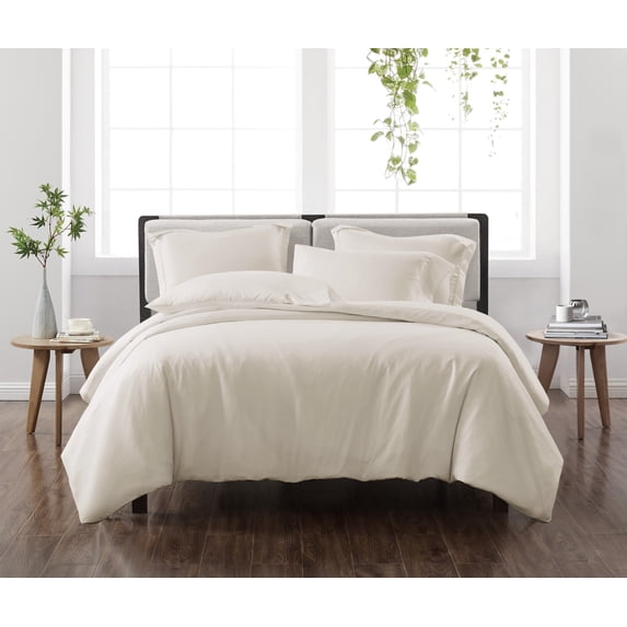 Cannon Heritage Solid 3-Piece Full/Queen Duvet Set in Ivory, Polyester , Adult, All Season, OEKO-TEX Certified