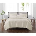 thumbnail image 1 of Cannon Heritage Solid 100% Microfiber Polyester Ivory 3-Piece King Quilt Set, Solid Casual themed, Adult Bedding, OEKO-TEX Certified, 1 of 9