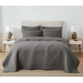 thumbnail image 1 of Cannon Oversized 100% Cotton Percale Quilt Set Grey Cotton 3-Piece Full/Queen Quilt Set, solid color themed, for Men and Women, OEKO-TEX Certified Confidence, 1 of 7