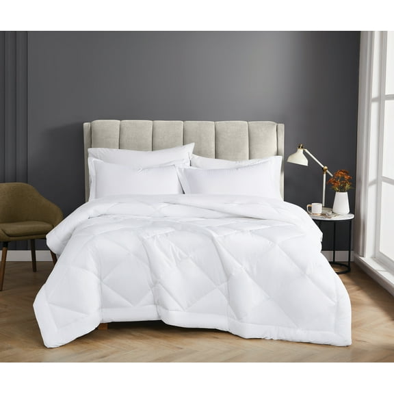 Cannon Percale 200 Thread Count Solid 100% Cotton Comforter Set White Cotton 3-Piece Full/Queen Comforter Set, solid color themed, for Men and Women, OEKO-TEX Certified Confidence