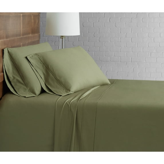 Cannon Solid Percale Green 4 Piece Full Sheet Set
