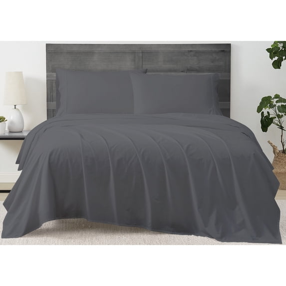 Cannon Solid Percale Grey 3 Piece Twin XL Sheet Set