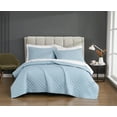 thumbnail image 1 of Cannon Percale 200 Thread Count Solid 100% Cotton Quilt Set Light Blue Cotton 3-Piece King Quilt Set, solid color themed, for Men and Women, OEKO-TEX Certified Confidence, 1 of 6
