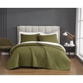 thumbnail image 1 of Cannon Percale 200 Thread Count Solid 100% Cotton Quilt Set Olive Green Cotton 3-Piece Full/Queen Quilt Set, solid color themed, for Men and Women, OEKO-TEX Certified Confidence, 1 of 6