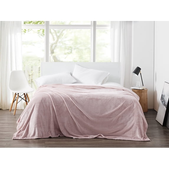 Cannon Solid Plush Blush Full/Queen Blanket