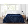 thumbnail image 1 of Cannon Solid Plush 100% Microfiber Polyester Plush Dark Blue King/California King Blanket, Solid Casual themed, Adult Bedding, OEKO-TEX Certified, 1 of 3