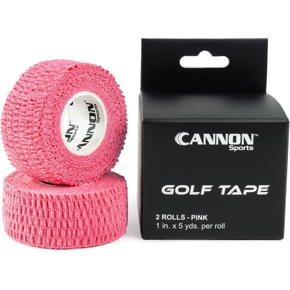 Cannon Sports 2 Pack Golfers Tape for Fingers and Hands | 1” x 5 Yards All Weather Blister Protection Non-Sticky Tape (Pink, 2 Pack)