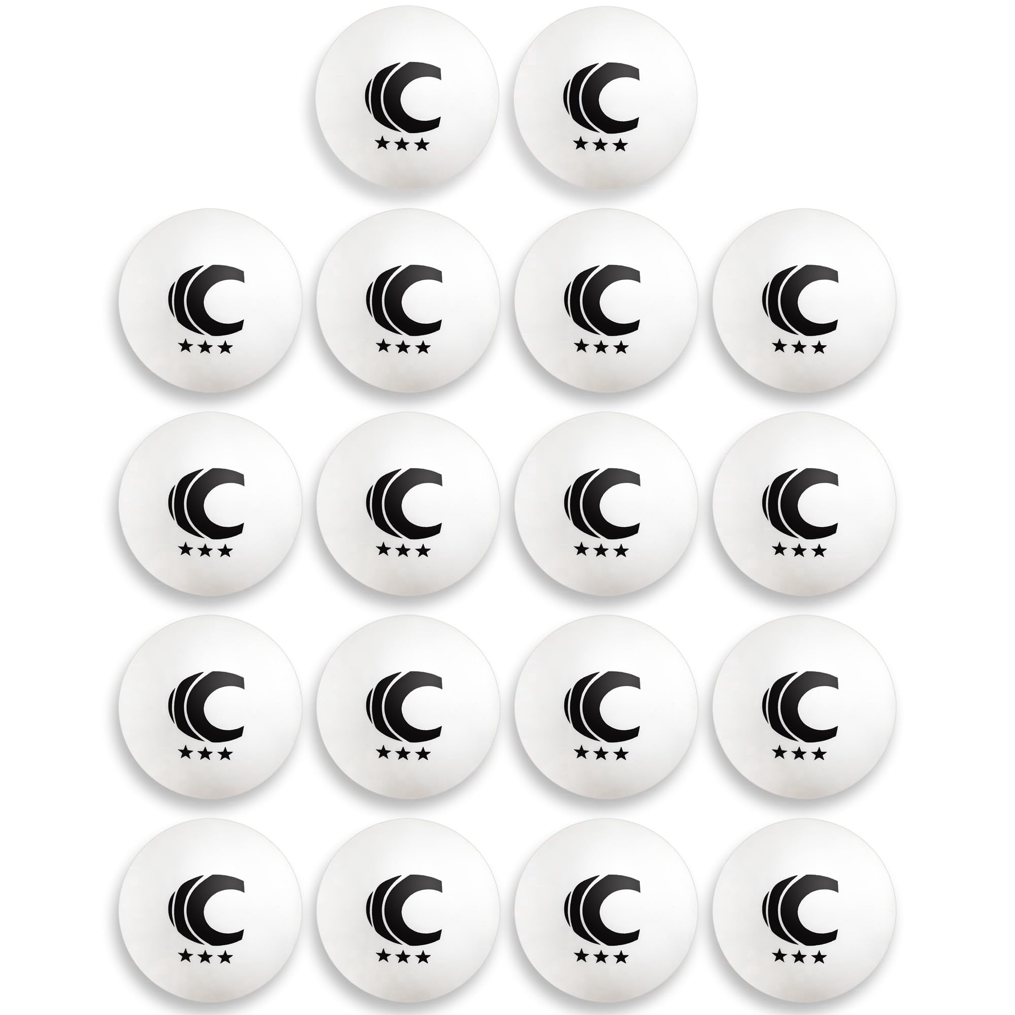 Cannon Sports 3-Star Table Tennis Balls - Professional Table Tennis Balls for Indoor & Outdoor Play - Perfect for Competition & Casual Games - Beer Pong Balls for Table Games (White, 18 Pack)