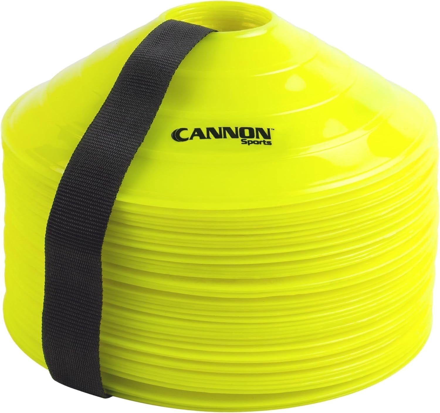 Cannon Sports Cones for Agility Training and Drills – 40 Pack Heavy Duty Training Cones with Carry Strap – Perfect for Football, Basketball, Hockey, Soccer & Running Drills (40 Pack, Yellow, 8 inch)