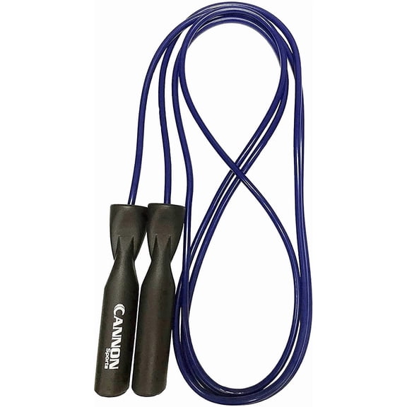 Cannon Sports Speed Jump Rope – Ball Bearing Fitness Jump Rope with 0.25" PVC Cord – Ergonomic Handles for Athletes, Cardio, Boxing, Cross Training & Gym (Blue, 9-feet)