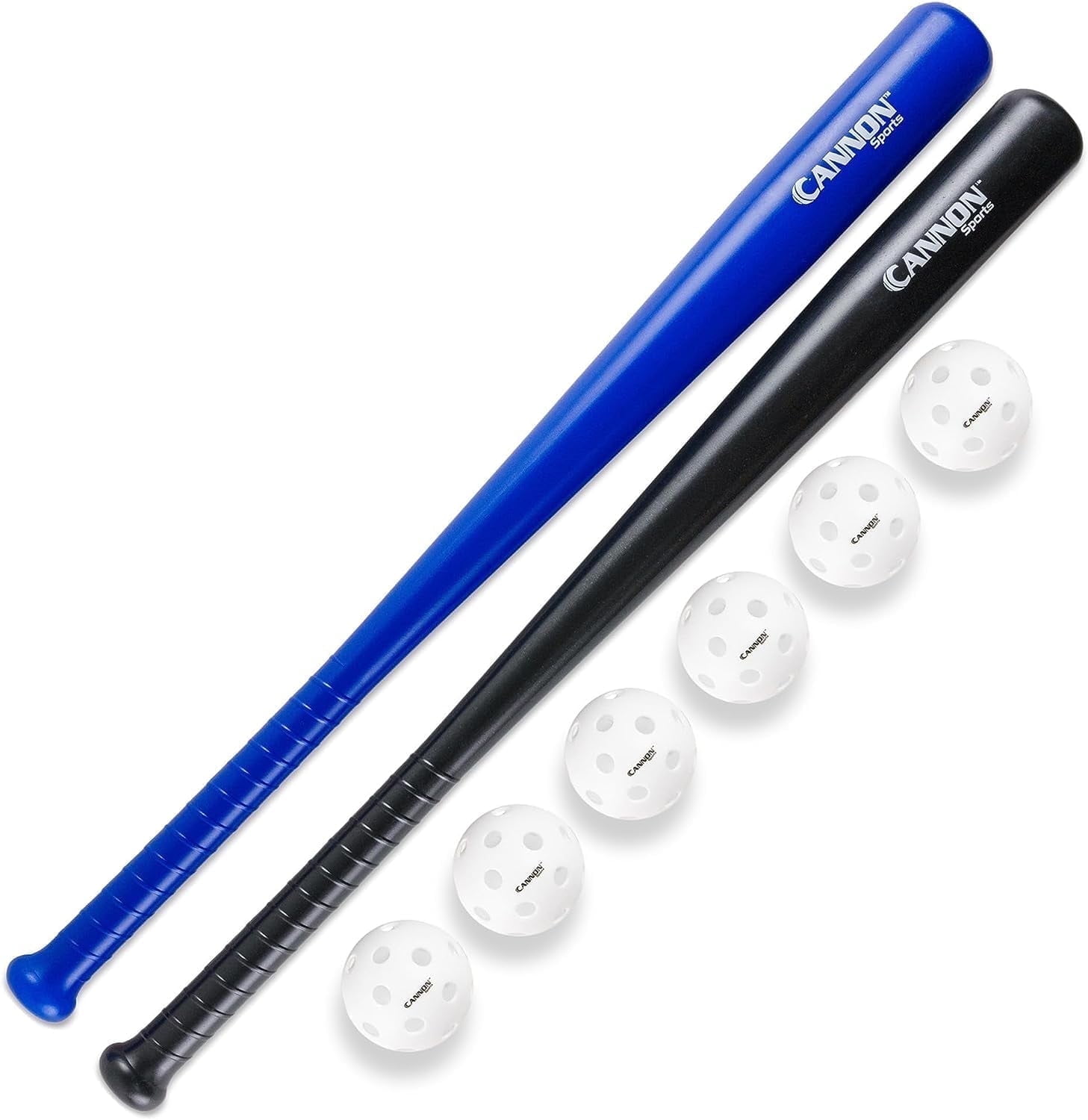 Cannon Sports Plastic Baseball Set with Two Bats and 6 Balls (Blue/Black)